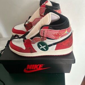 Nike Red and White High-Top Sneakers